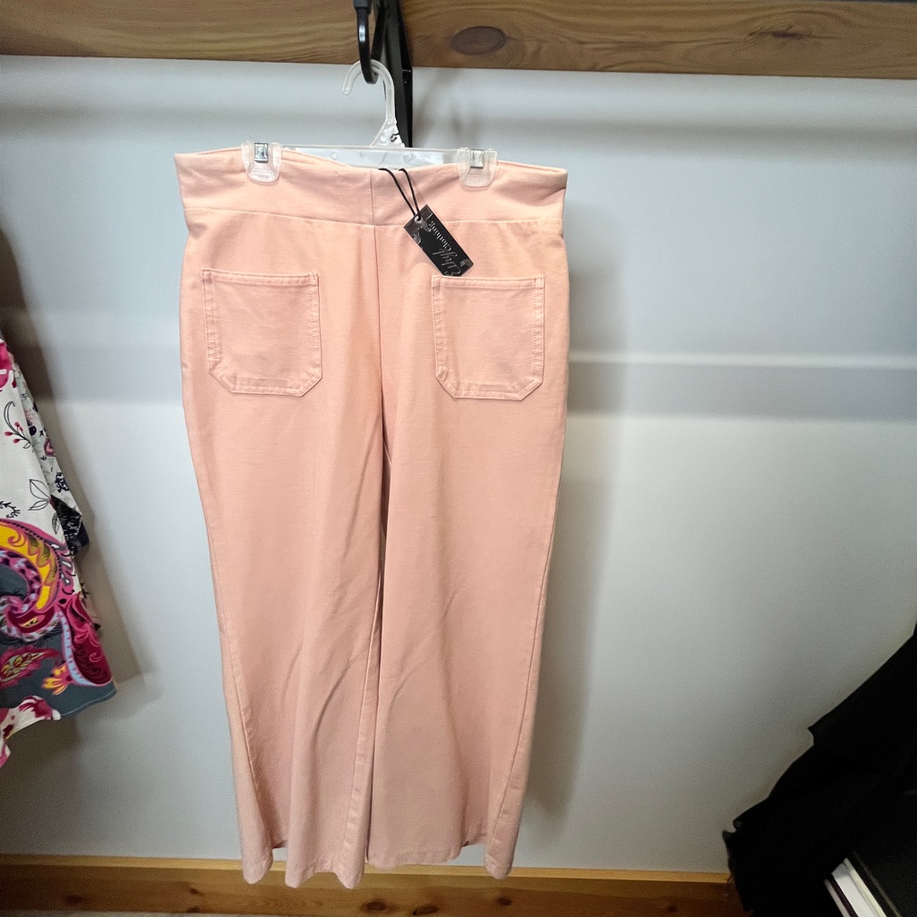 Ethyl Size 8 Nwt Wide Leg Pants In Blush /Rose Stretch